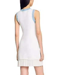 Short Knit Dress with Ruffles