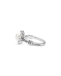 Sterling Silver Luna Cultured Pearl Fleur Ring
