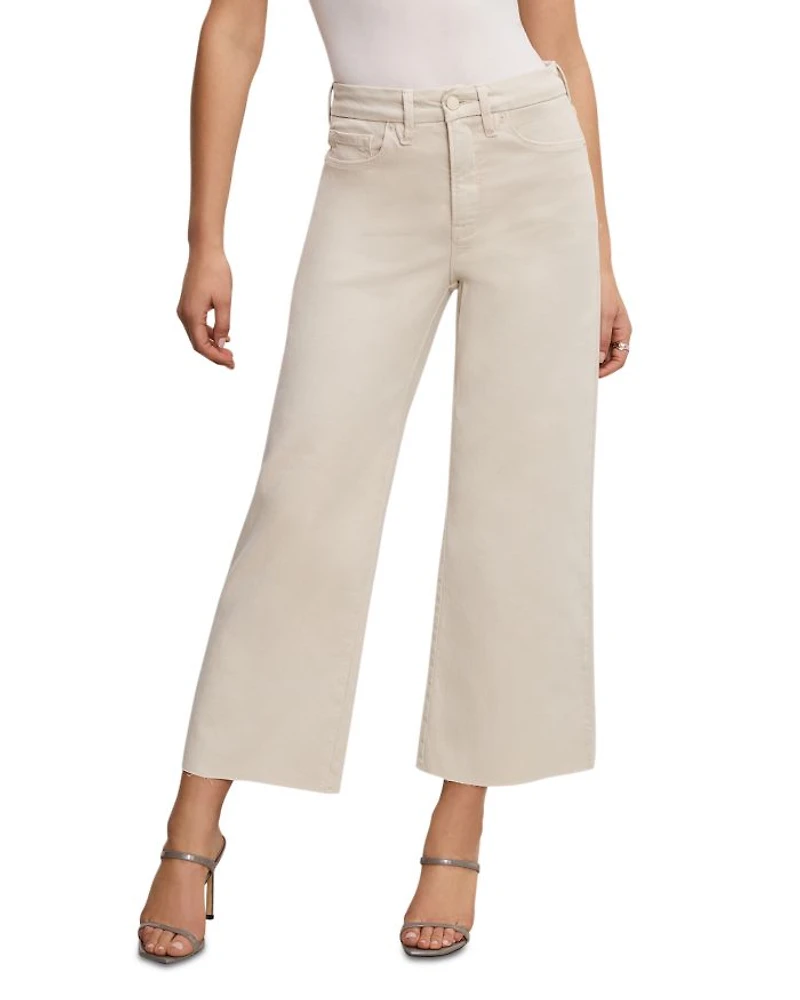 Good Waist High Rise Cropped Palazzo Jeans Bone