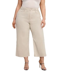 Good Waist High Rise Cropped Palazzo Jeans Bone
