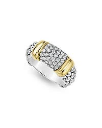 Two Tone Signature Caviar Diamond Ring, 0.567 tcw