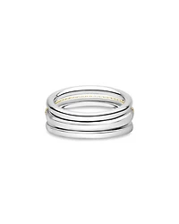 Two Tone Caviar Lux Three Row Diamond Ring, 0.135 tcw