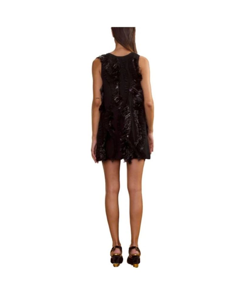 Embellished Silk Mini Dress