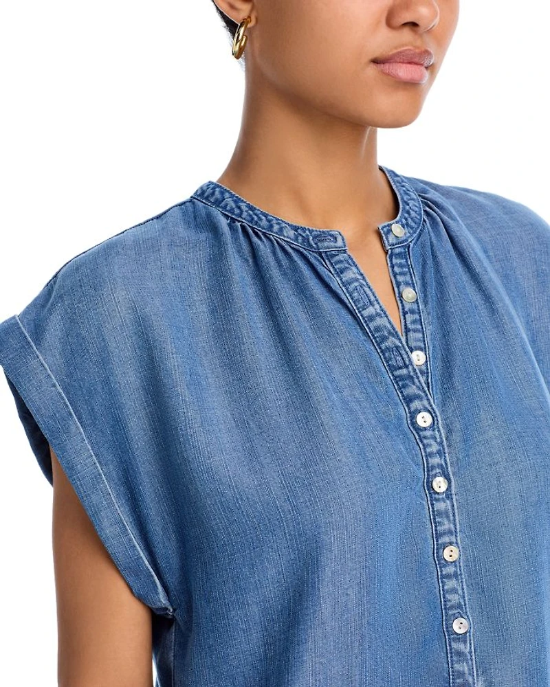 Cap Sleeve Henley Dress