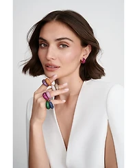 18K Rose Gold Dome Pink Sapphire Pavé Large Statement Ring
