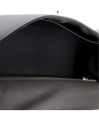 Pre-Owned HERMES Kelly 28 Handbag Grey Epsom with Gold Hardware