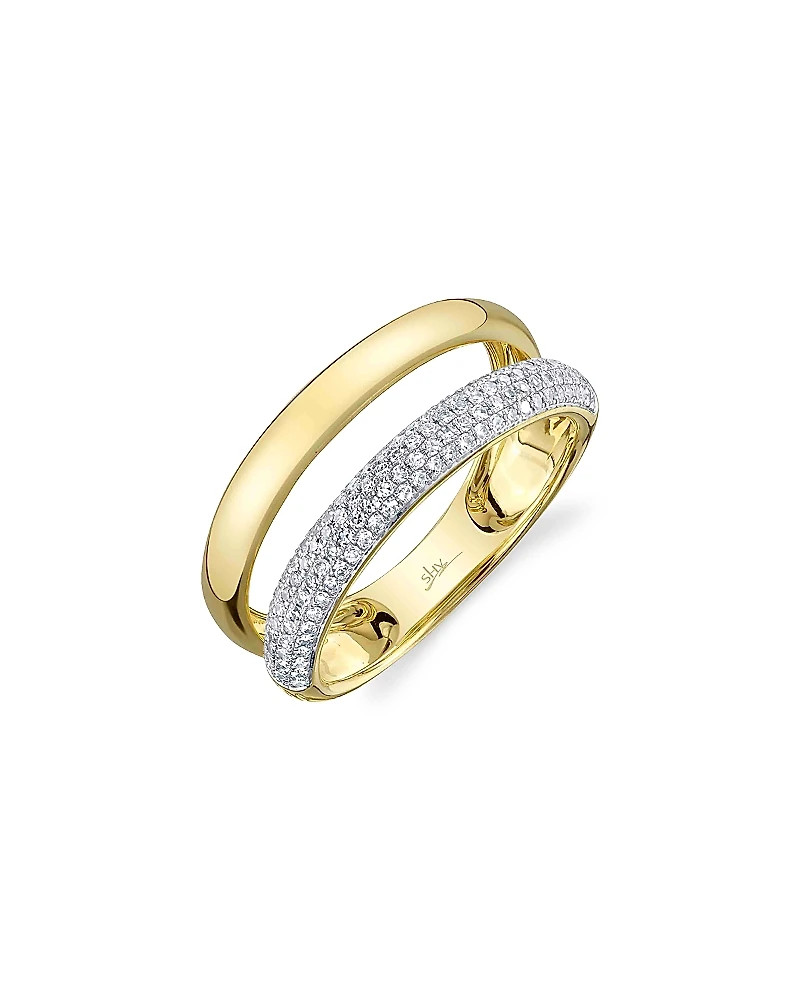 Shy Creation 14K Yellow Gold Kate Diamond Pave Ring, 0.32 tcw
