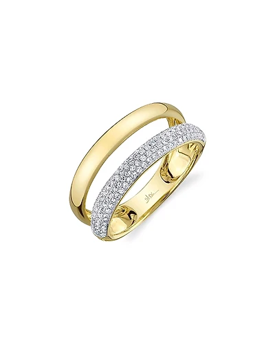 Shy Creation 14K Yellow Gold Kate Diamond Pave Ring, 0.32 tcw