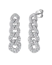 14K White Gold Kate Diamond Link Earrings, 1.62 tcw