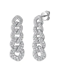 Shy Creation 14K White Gold Kate Diamond Link Earrings, 1.62 tcw