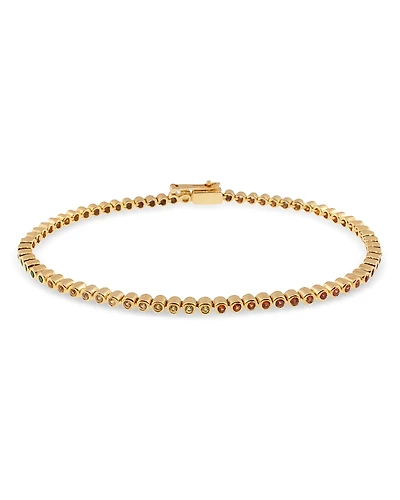 Luis Morais Men's 14K Yellow Gold Ombre Rainbow Sapphire Tennis Bracelet