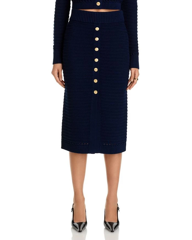Tani Button Front Knit Skirt