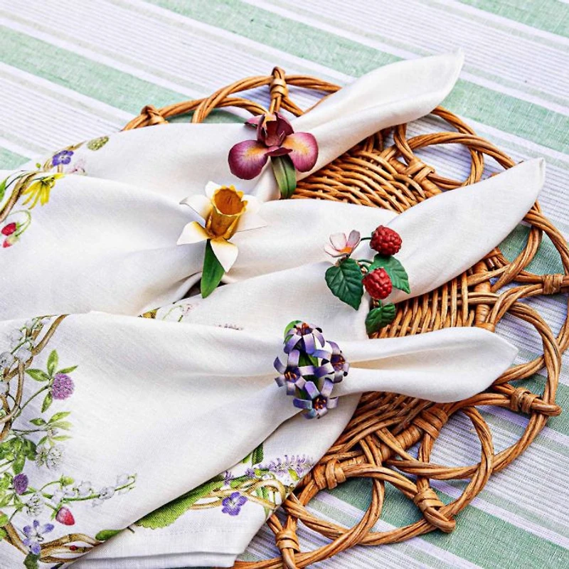 Meadow Walk Daffodil Napkin Rings, Set of 4