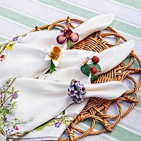 Meadow Walk Daffodil Napkin Rings, Set of 4