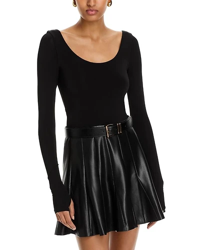 Chara Faux Leather Long Sleeve Dress