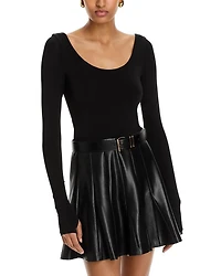 Chara Faux Leather Long Sleeve Dress