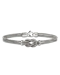 Sterling Silver Love Knot Diamond Bracelet