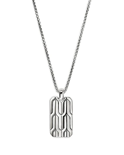 John Hardy Men's Sterling Silver Icon Dog Tag Pendant Necklace, 22