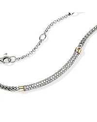 14K Yellow Gold & Sterling Silver JH Essentials Diamond Pavé Collar Necklace, 16-18"