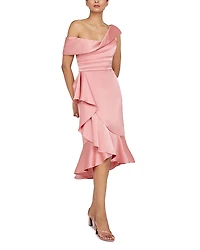 Theia Janice Draped Asymmetric Dress