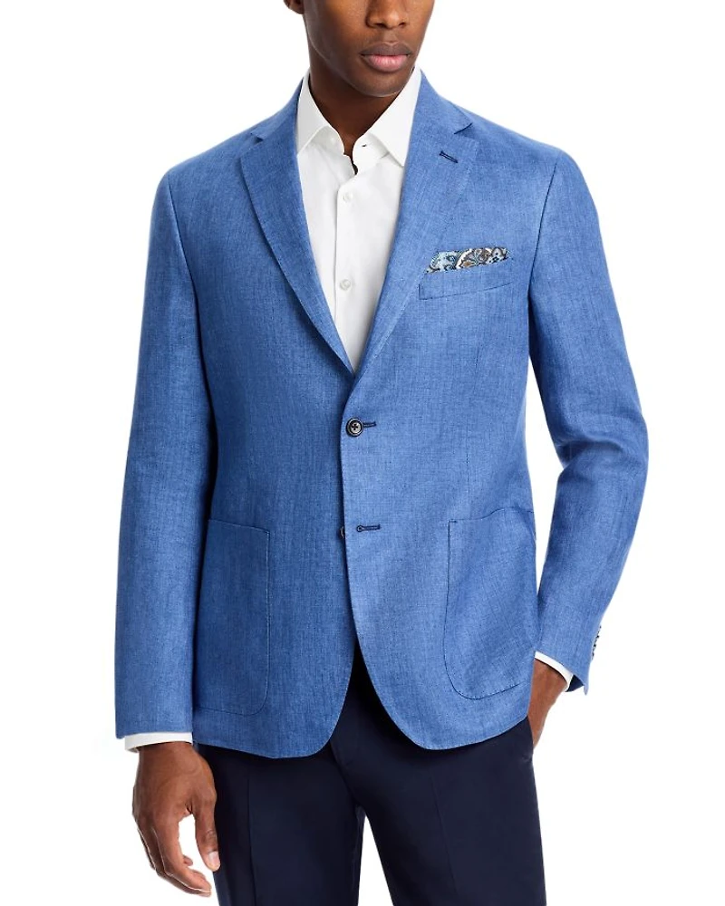 Delave Linen Hopsack Regular Fit Unstructured Sport Coat - Exclusive