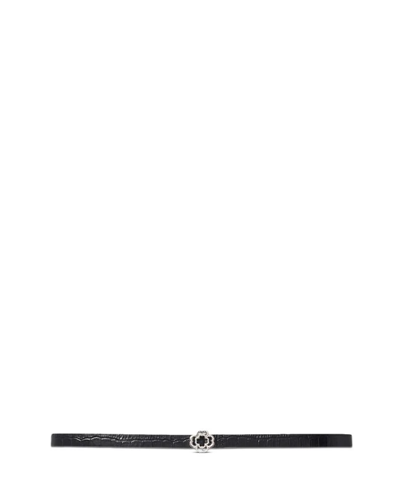 Women's Mock Croc Embossed Leather Belt