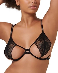 Emerson Underwire Floral Lace Open-Cup Bra