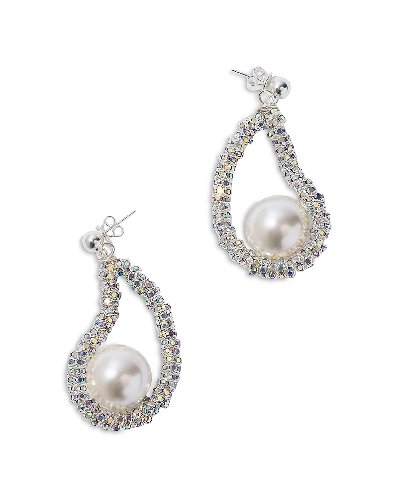 Pearl Octopuss. y Mini Oysters Crystal & Imitation Pearl Drop Earrings