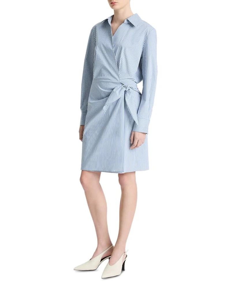 Furrow Stripe Wrap Dress
