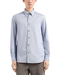 Emporio Armani Striped Regular Fit Button Down Shirt