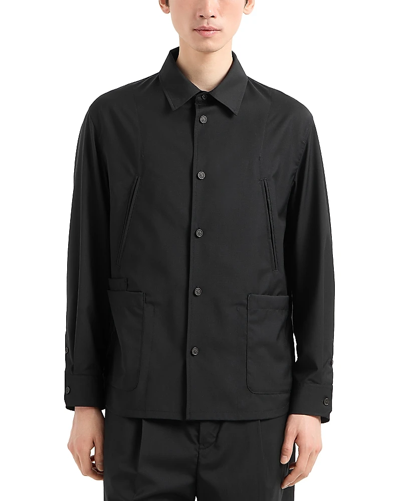 Emporio Armani Regular Fit Wool Shirt Jacket