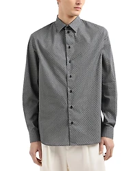 Emporio Armani Regular Fit Geometric Pattern Sport Shirt