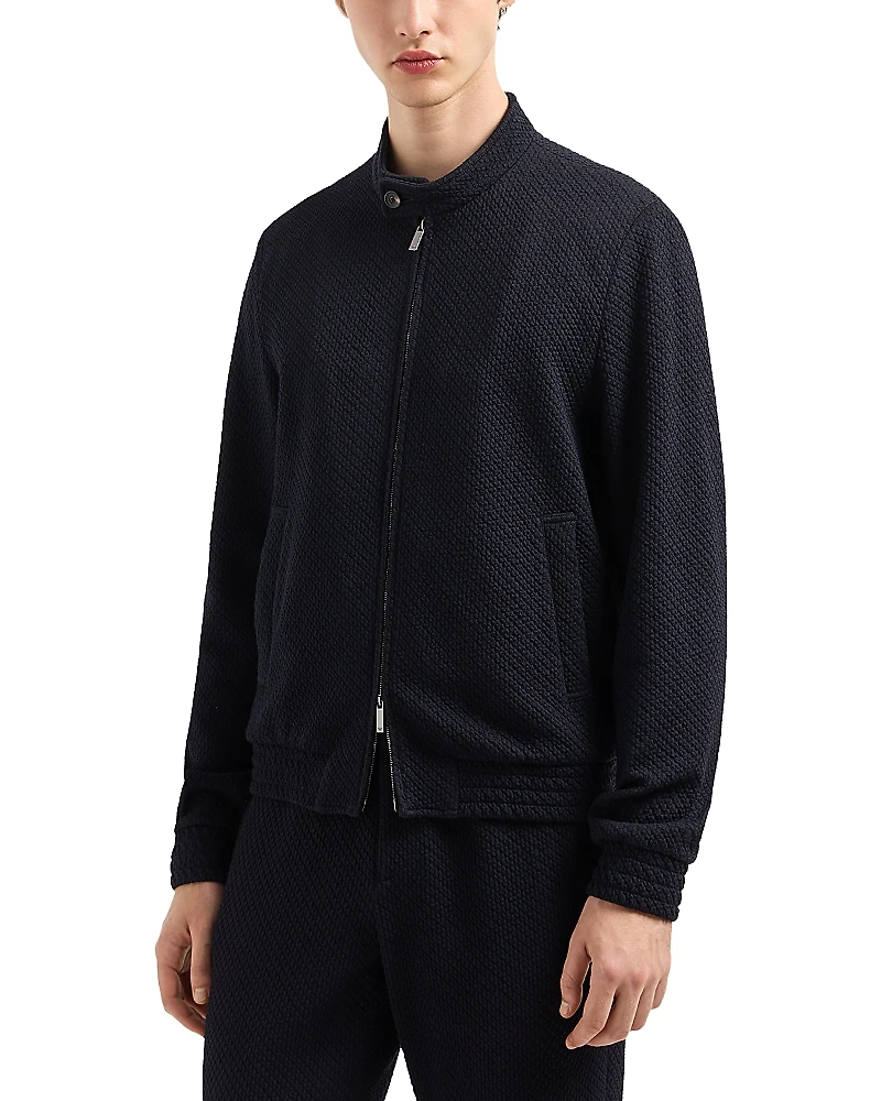 Emporio Armani Regular Fit Jacquard Bomber Jacket