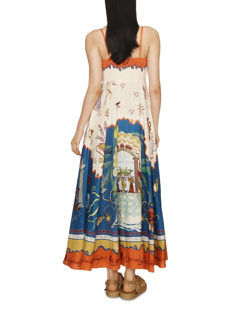 Linen Surrealist Sundress