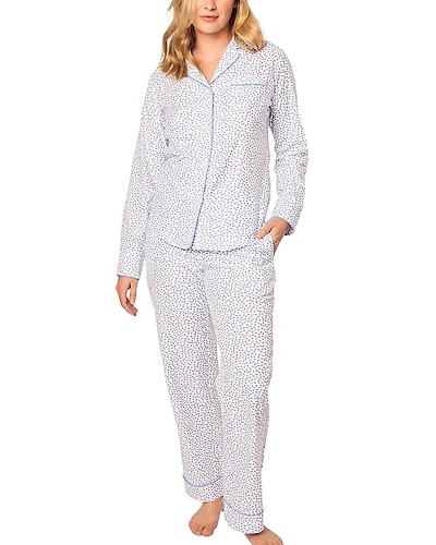 Petite Plume Bluehearts Twill Long Pajama Set