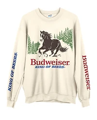 Junk Food Clothing Unisex Budweiser Clydesdale King of Beers Flea Market Fleece Sweatshirt