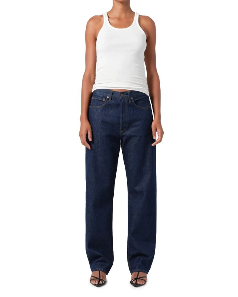 Kelly High Rise Straight Leg Jeans Rinse