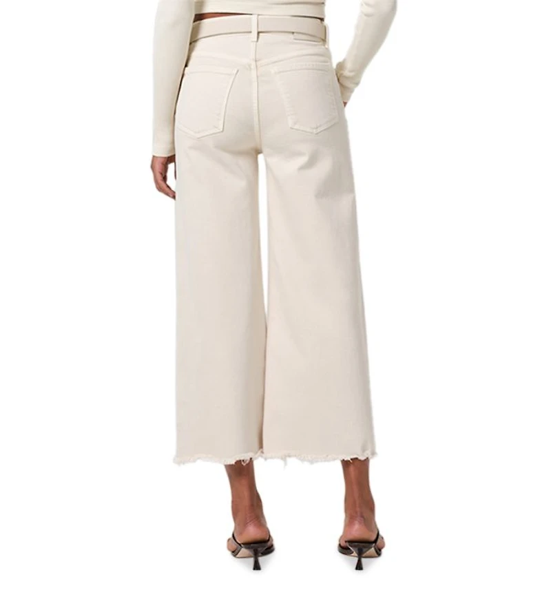 Lyra High Rise Crop Wide Leg Jeans Almondette