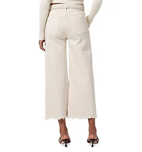 Lyra High Rise Crop Wide Leg Jeans Almondette