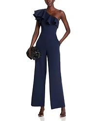 One Shoulder Ruffle Jumpsuit