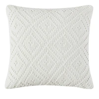 Peri Home Crochet Diamond Decorative Pillow, 20 x 20