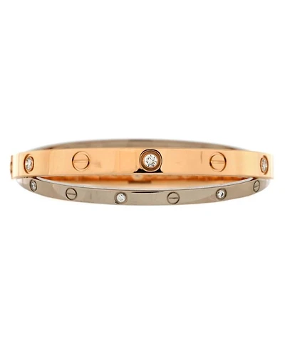 Double Love Bracelet 18K Rose Gold with 18K White Gold with Diamonds