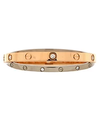 Double Love Bracelet 18K Rose Gold with 18K White Gold with Diamonds