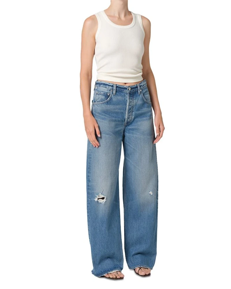 Ayla High Rise Baggy Wide Leg Jeans Solano