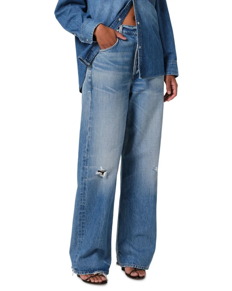 Ayla High Rise Baggy Wide Leg Jeans Solano
