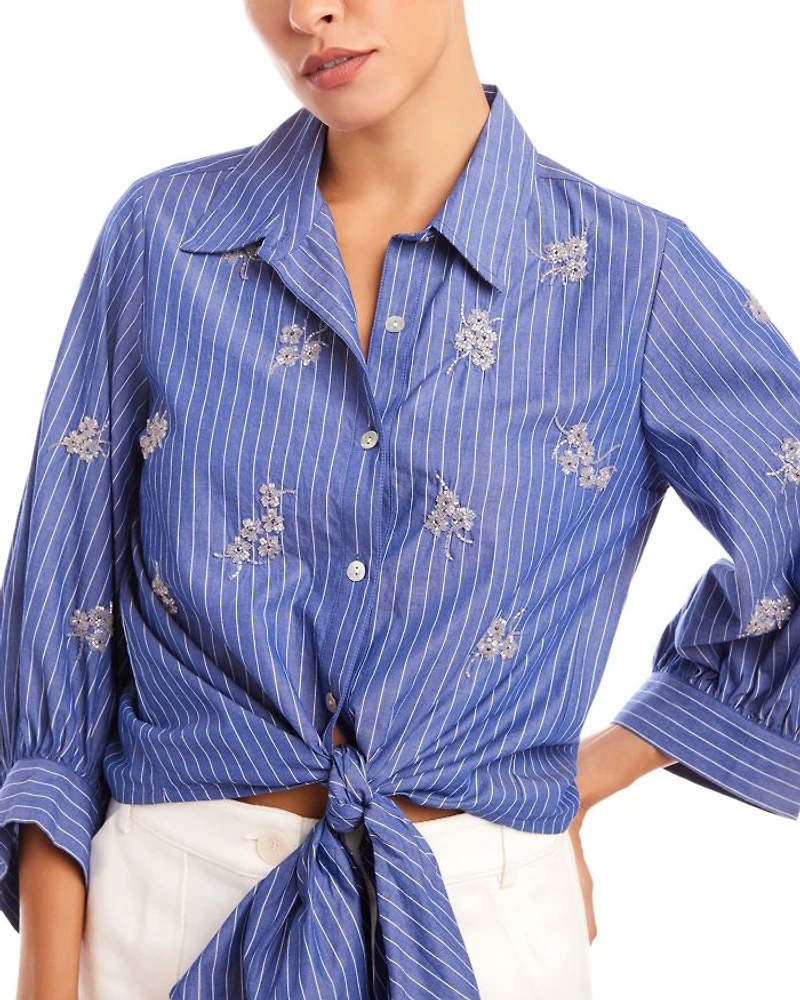 Embellished Tie Front Shirt