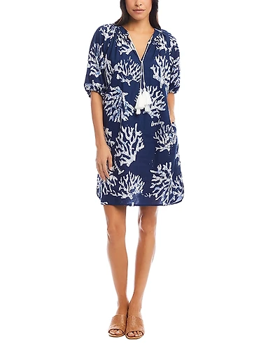 Karen Kane Puff Sleeve Tassel Dress