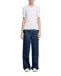 Rib Knit Polo Top