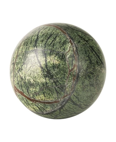 Forest Green Marble Sphere Object