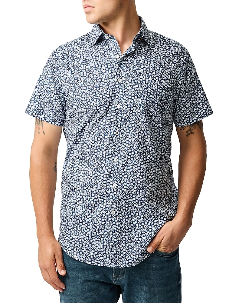 Rodd & Gunn Bentham Printed Short Sleeve Button Front Shirt
